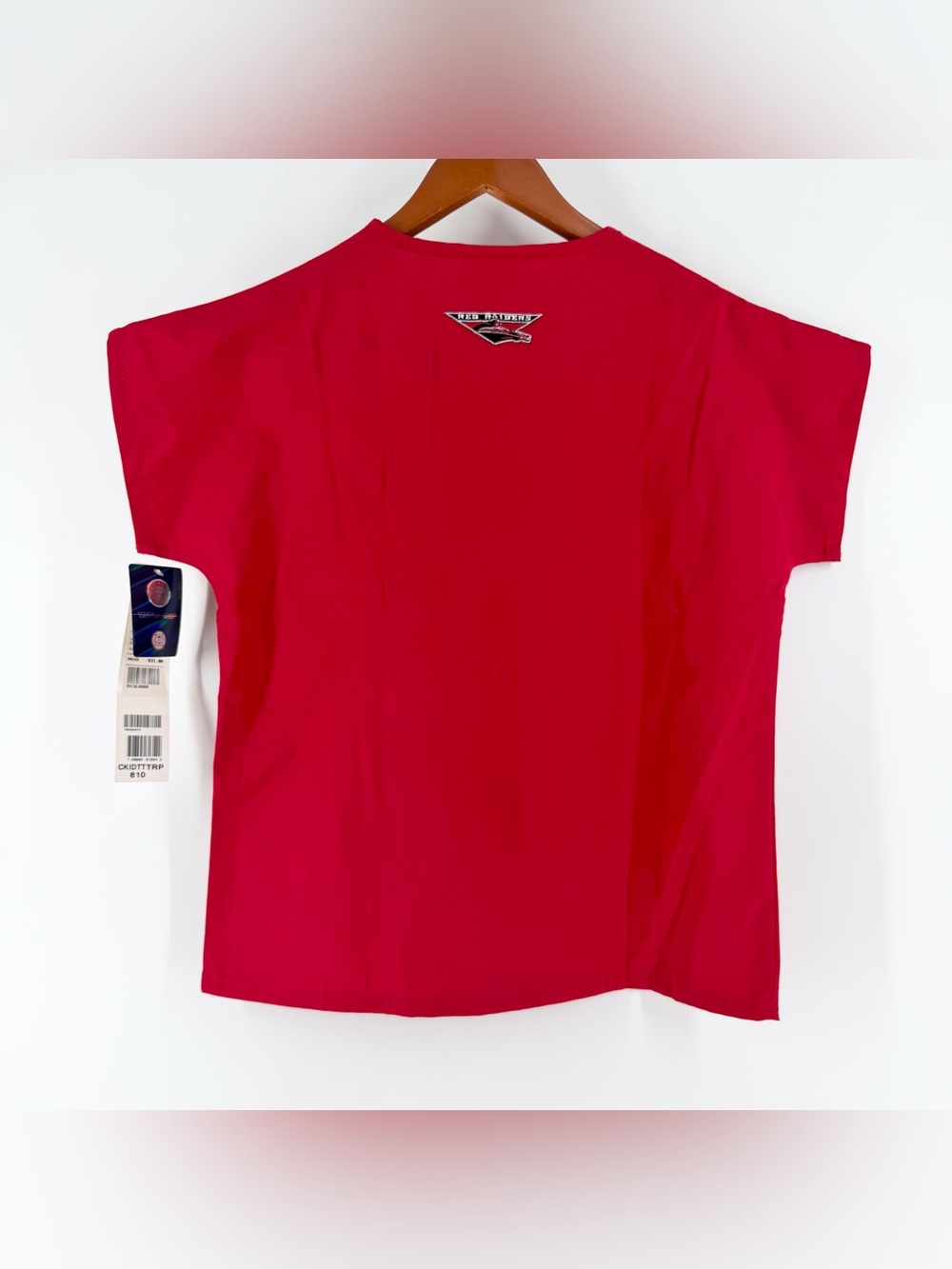 NWT Landau Texas Tech Kids Scrubs Set Size 8/10 Red Raiders Youth V-Neck Pants - Picture 3 of 16